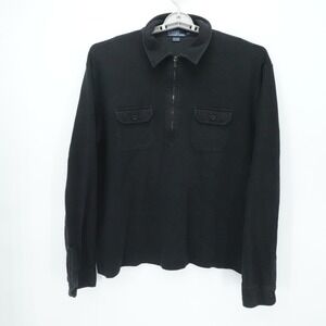 Polo Ralph Lauren Sweater Mens XXL Black Quarter Zip Preppy Office Casual